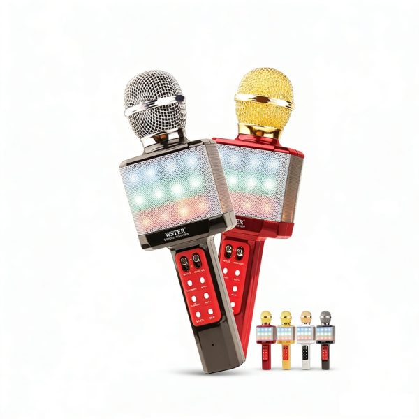 WS-1828 Wireless Bluetooth Karaoke Microphone Speaker with Karaoke FM Radio USB/TF Handheld Mic