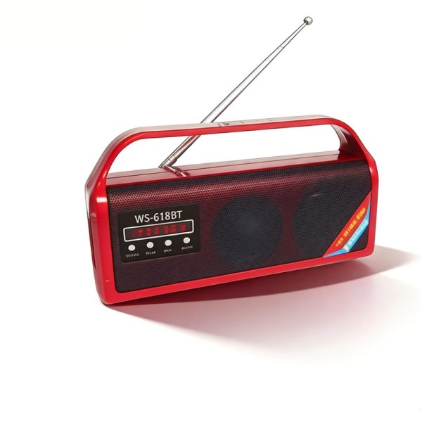 WS-618BT Bluetooth Speaker with Dual Stereo FM Radio USB/TF Wireless Loudspeaker