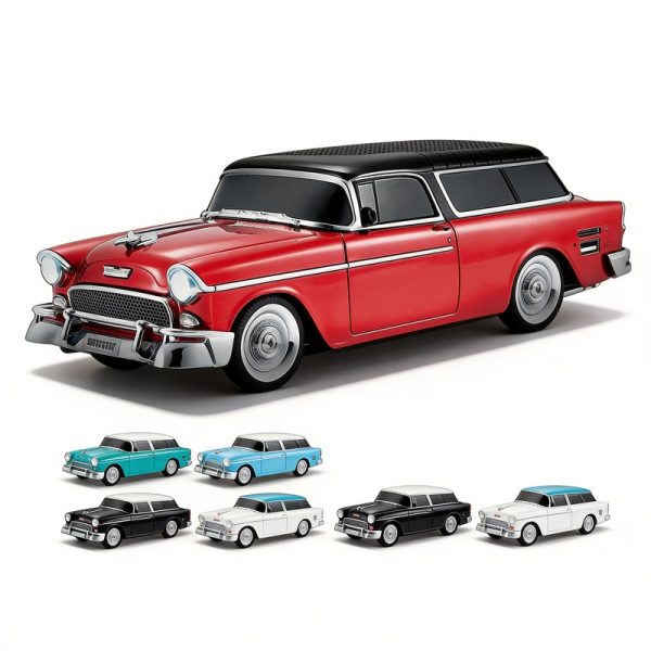 WS-1955 Vintage 1955 Car Model Bluetooth Speaker with LED Screen FM Radio Retro Design Collectible