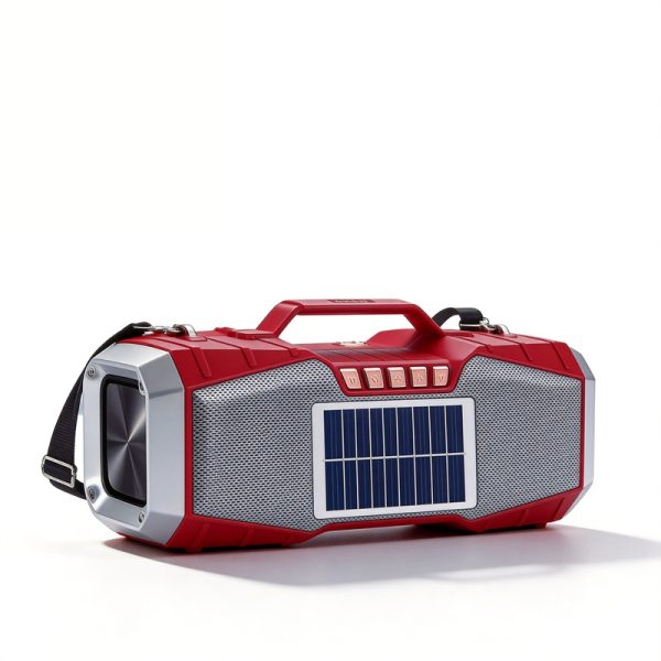 WS-1857 Solar Powered Bluetooth Speaker with Solar Charging Flashlight Outdoor Camping Emergency Light
