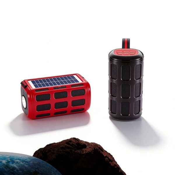 WS-1859 Solar Powered Bluetooth Speaker with Solar Charging FM Radio Outdoor Camping Emergency Light