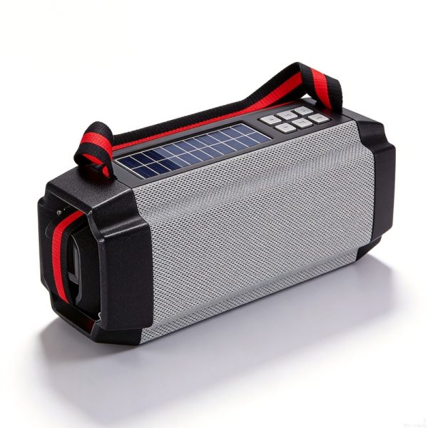 WS-1861 Solar Powered Bluetooth Speaker with Solar Charging FM Radio Outdoor Camping Emergency Light