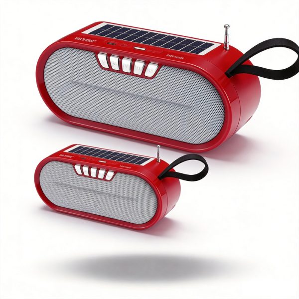 WS-1936 Solar Powered Bluetooth Speaker with Solar Charging FM Radio Outdoor Camping Emergency Light