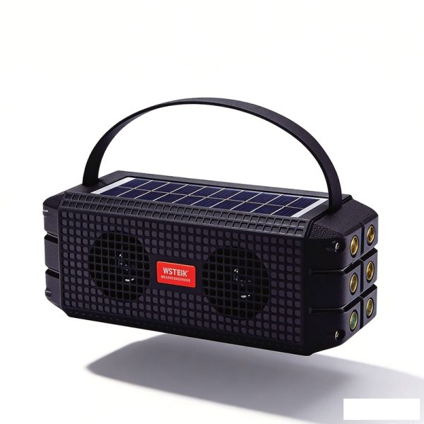 WS-5391 Solar Powered Bluetooth Speaker with Solar Charging Flashlight Outdoor Camping Emergency Light