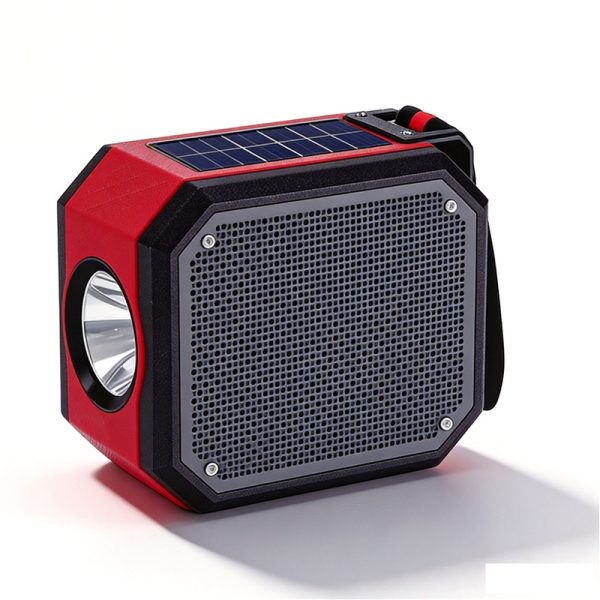 WS-5393 Solar Powered Bluetooth Speaker with Solar Charging Flashlight Outdoor Camping Emergency Light