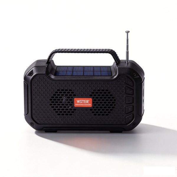 WS-5395 Solar Powered Bluetooth Speaker with Solar Charging Flashlight Outdoor Camping Emergency Light