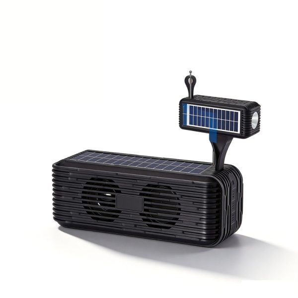 WS-5382 Solar Powered Bluetooth Speaker with Solar Charging Flashlight Outdoor Camping Emergency Light